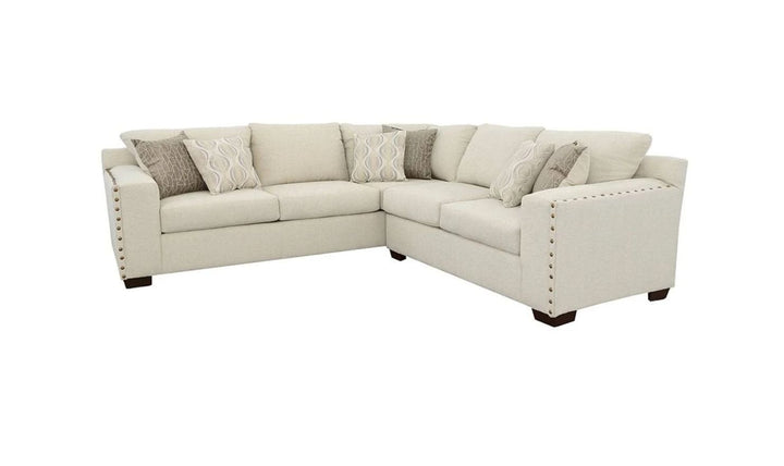 Coaster Aria 4-Seater L-Shaped Chenille Fabric Sectional Sofa in Beige