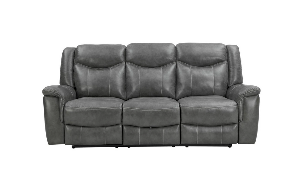 Coaster Conrad 3-Seater Leather Recliner Sofa in Gray