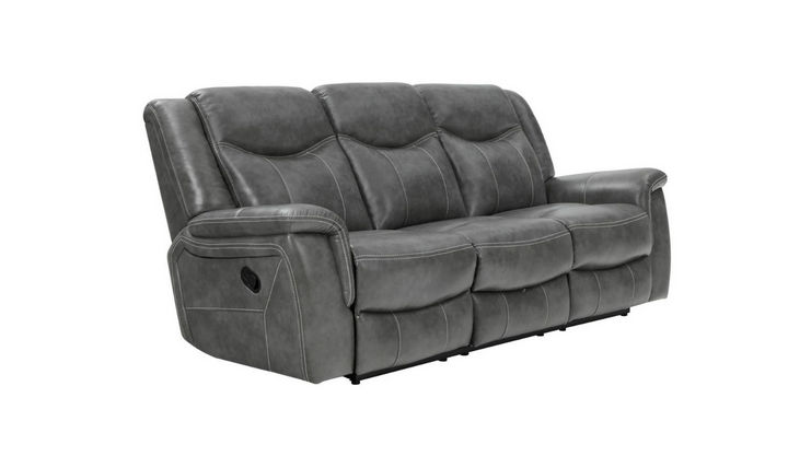 Coaster Conrad 3-Seater Leather Recliner Sofa in Gray