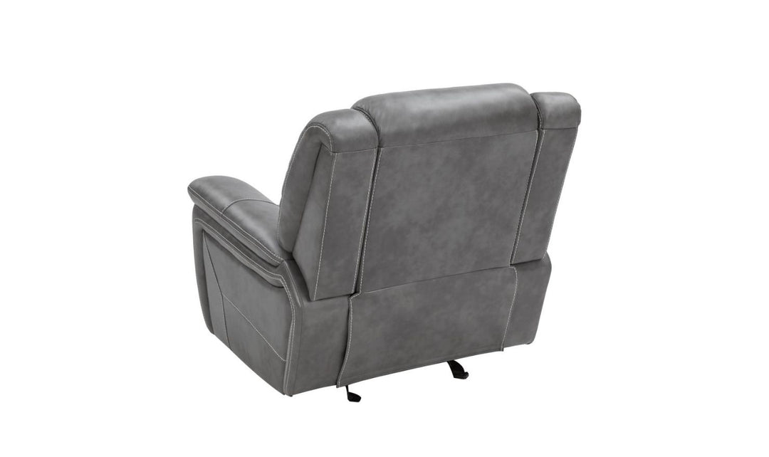 Coaster Conrad Leather Manual Recliner Chair in Gray