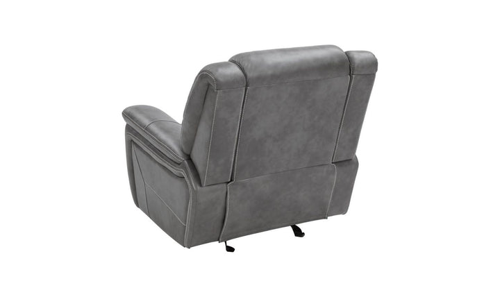 Coaster Conrad Leather Manual Recliner Chair in Gray