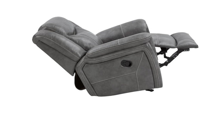 Coaster Conrad Leather Manual Recliner Chair in Gray