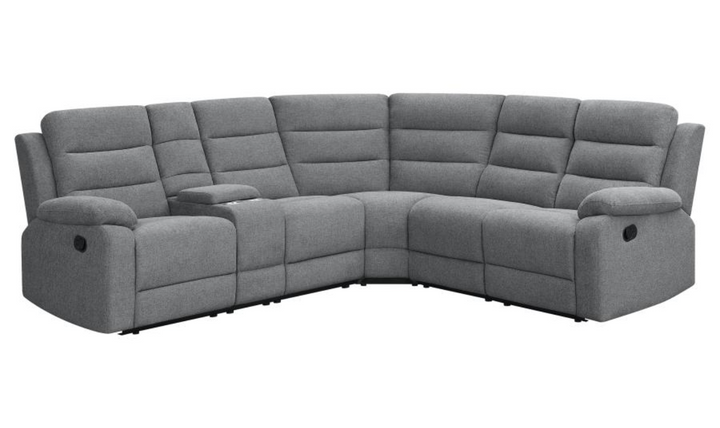 Coaster David 3-piece Motion Sectional with Pillow Arms Smoke-Jennifer Furniture