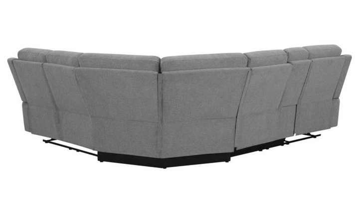 Coaster David 3-piece Motion Sectional with Pillow Arms Smoke-Jennifer Furniture