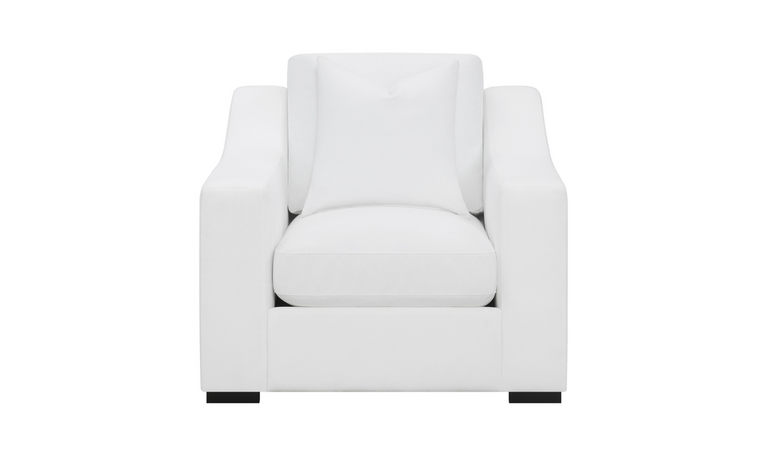 Coaster Furniture Ashlyn Fabric Upholstered Living Room Set in White-Jennifer Furniture