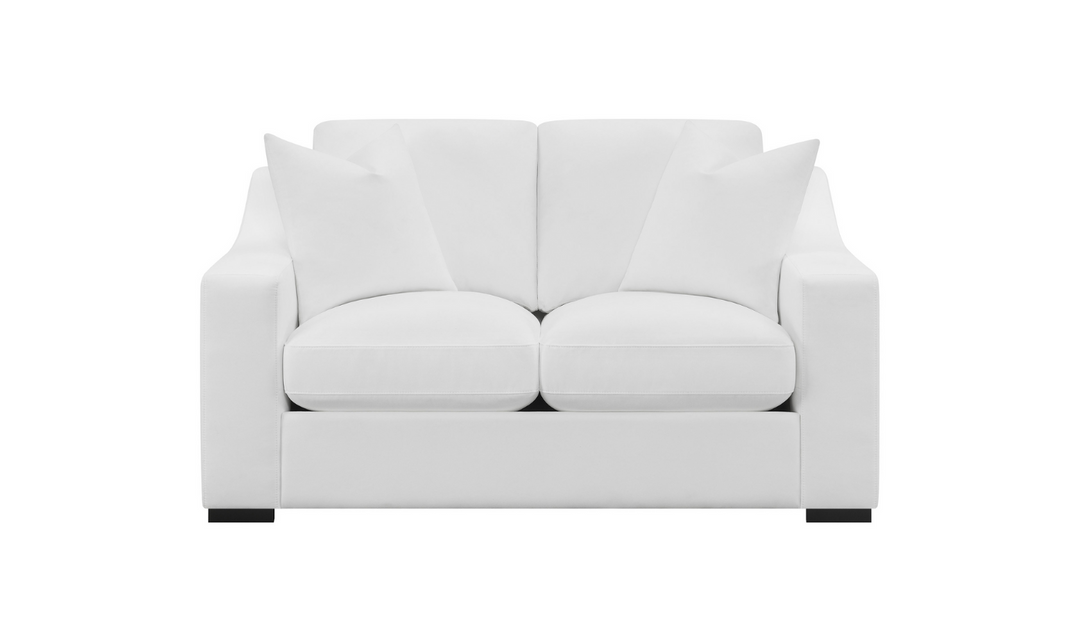 Coaster Furniture Ashlyn Fabric Upholstered Living Room Set in White-Jennifer Furniture