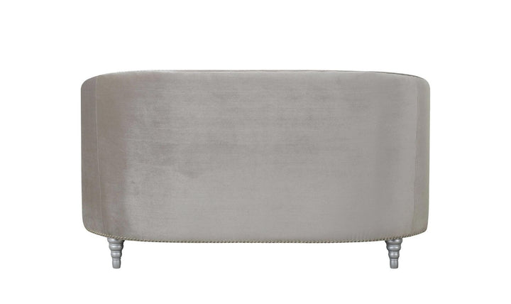 Coaster Furniture Avonlea Tufted Gray Fabric Sloped Arm Loveseat