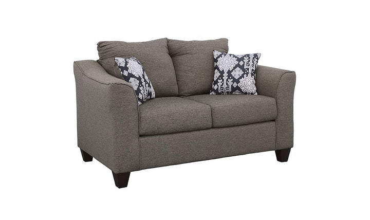 Coaster Furniture Salizar Stationary Cushion Back Loveseat in Charcoal Gray