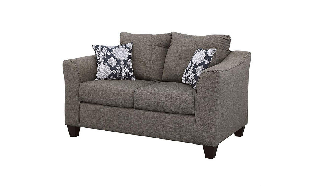 Coaster Furniture Salizar Stationary Cushion Back Loveseat in Charcoal Gray