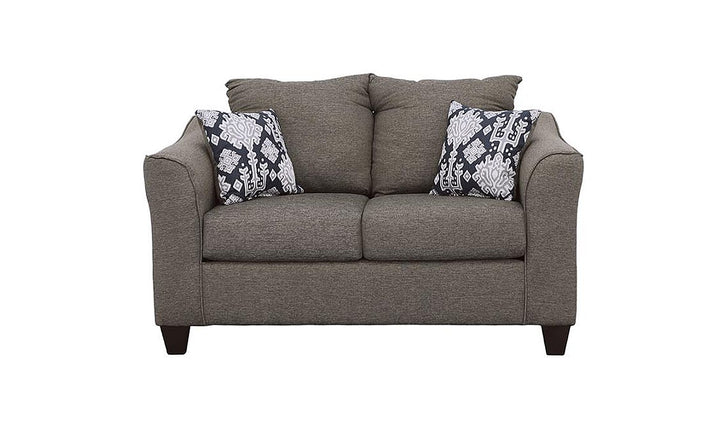 Coaster Furniture Salizar Stationary Cushion Back Loveseat in Charcoal Gray