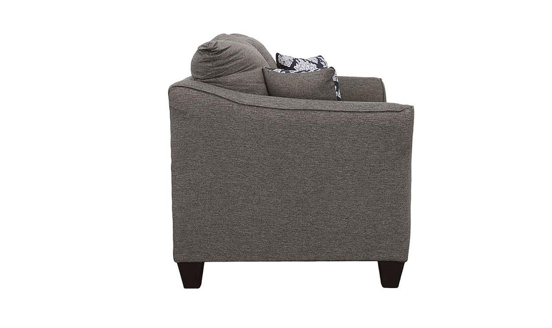 Coaster Furniture Salizar Stationary Cushion Back Loveseat in Charcoal Gray