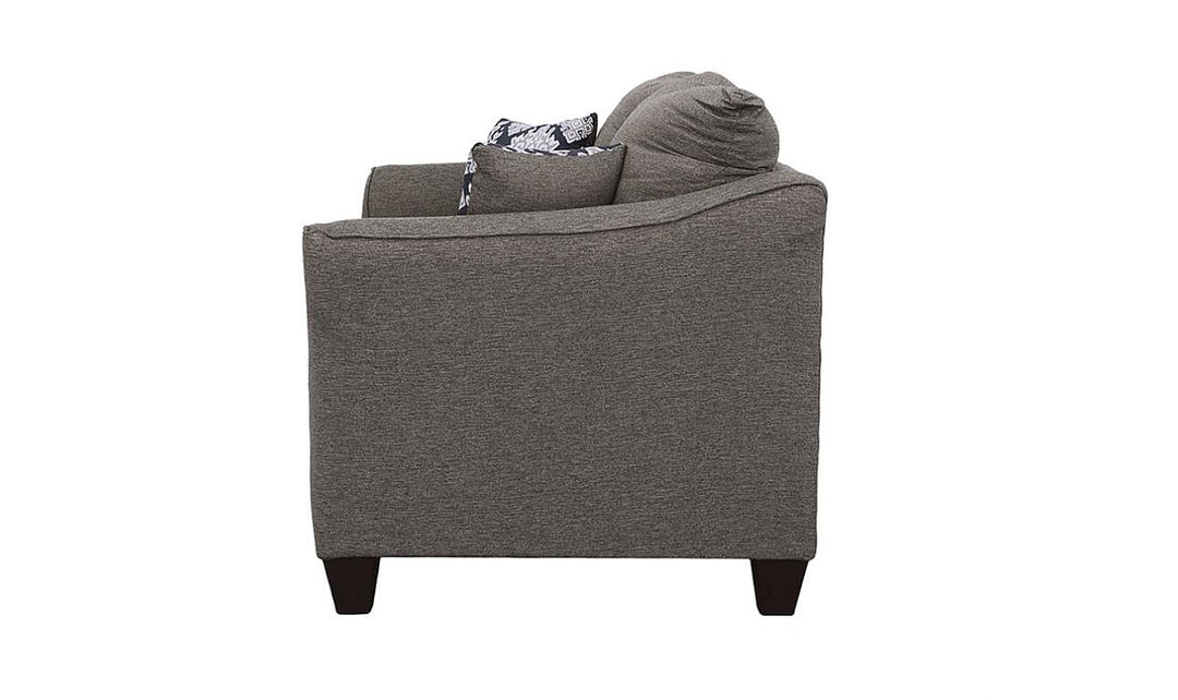 Coaster Furniture Salizar Stationary Cushion Back Loveseat in Charcoal Gray