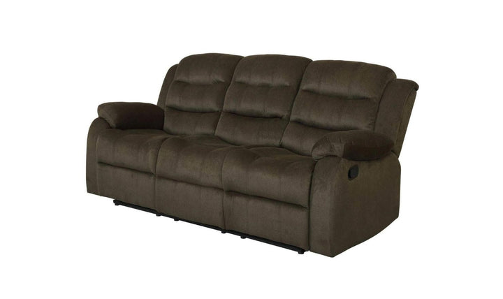 Coaster Rodman 3-Seater Velvet Motion Sofa with Pillow-Top Arms in Olive Brown