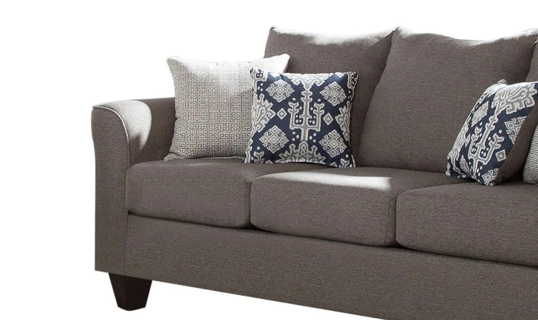 Coaster Salizar 3-Seater Charcoal Gray Sofa with Flared Arms