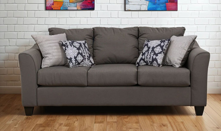 Coaster Salizar 3-Seater Charcoal Gray Sofa with Flared Arms