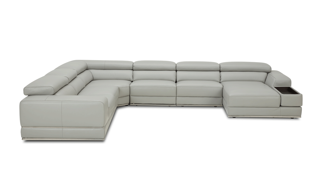 ESF Cocoon U-Shaped 7 Seater Sectional Sofa with Storage in Gray