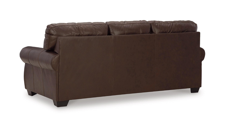 Colleton 3-Seater Dark Brown Leather Sofa with Rolled Arms