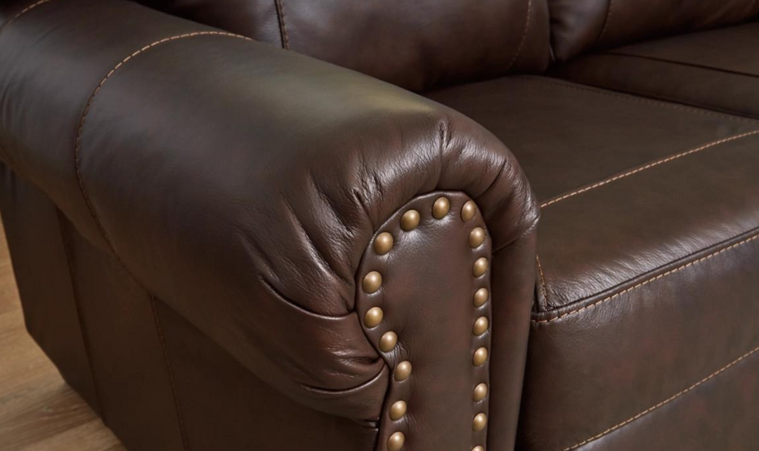 Colleton 3-Seater Dark Brown Leather Sofa with Rolled Arms