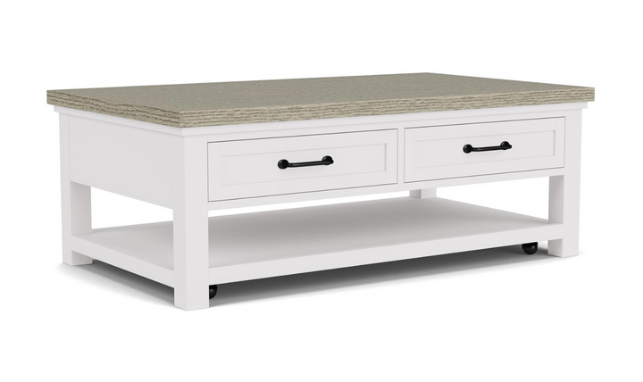 Cora Large Coffee Table with Two Drawer