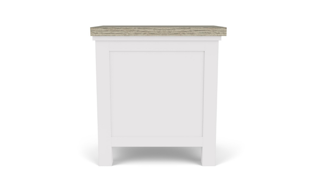 Cora Wood Chair side Table in Cloud White and Fog Gray