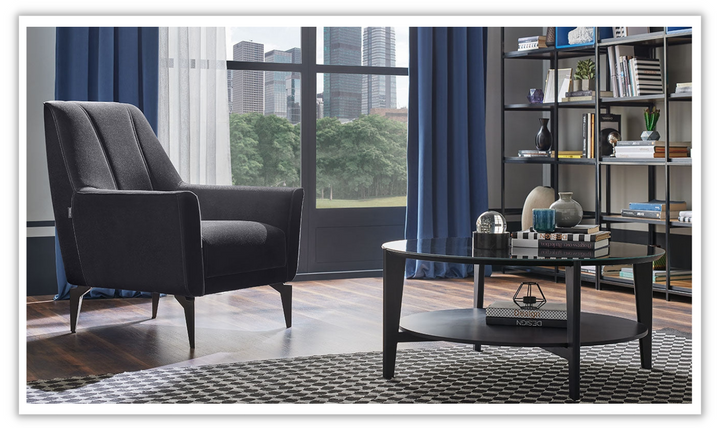 Buy Cordell Armchair With Velvet Finish in Gray at Jennifer Furniture