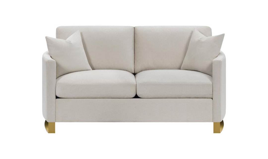 Corliss Beige Fabric Living Room Set with Recessed Arms-Jennifer Furniture