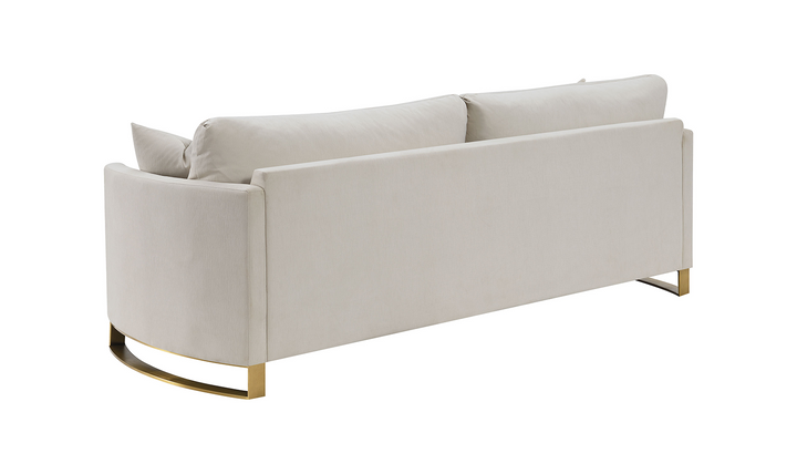 Coaster Corliss 3-Seater Fabric Sofa Recessed Arms in Beige- Jennifer Furniture