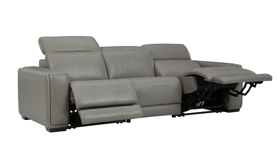 Ashley Correze 3-Seater Leather Grey Power Reclining Sofa