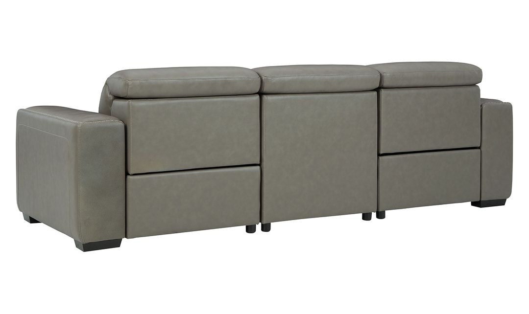 Ashley Correze 3-Seater Leather Grey Power Reclining Sofa