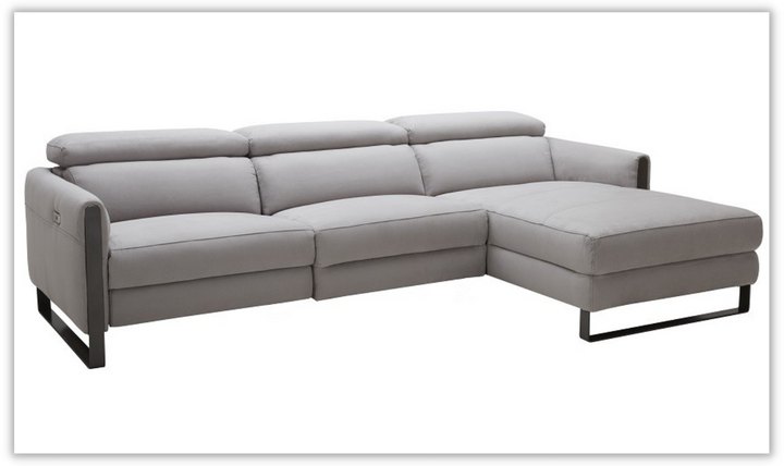 Jennifer Italia Could 3-Seater Sectional Sofa with Headrest in Light Gray