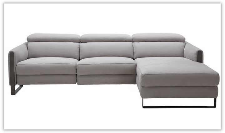 Jennifer Italia Could 3-Seater Sectional Sofa with Headrest in Light Gray