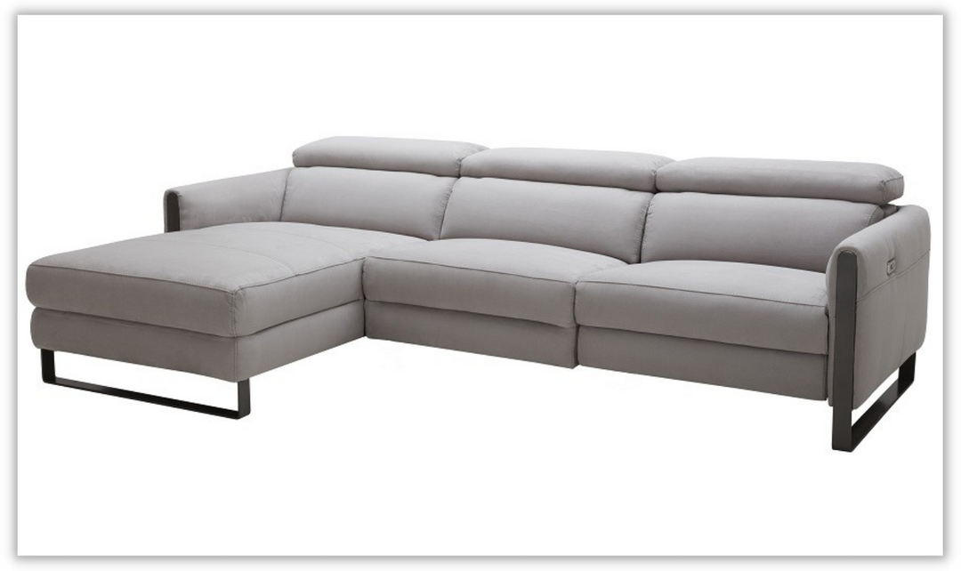 Jennifer Italia Could 3-Seater Sectional Sofa with Headrest in Light Gray