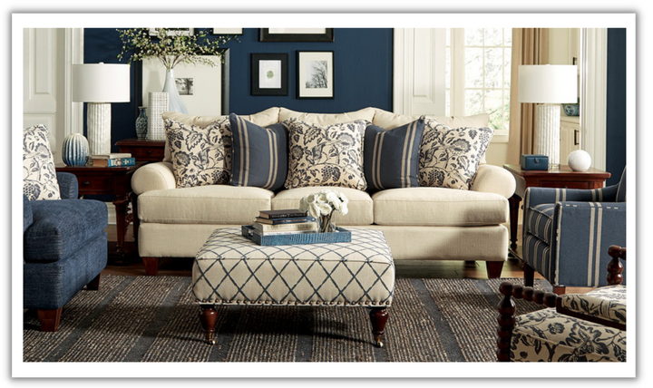 Craftmaster Paul Deen 2-Pieces Transitional Living Room Set in Cream