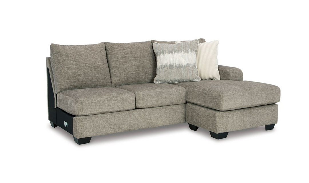 Ashley Creswell 2-Piece Polyester Sectional with Chaise in Stone