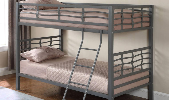 Crystal Two Twin Bunk Bed with Rustic Finish