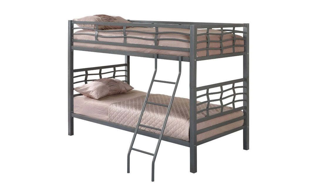 Crystal Two Twin Bunk Bed with Rustic Finish