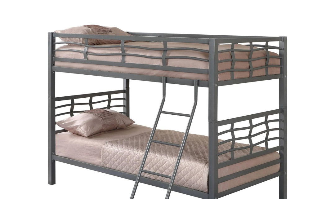 Crystal Two Twin Bunk Bed with Rustic Finish