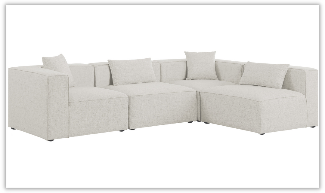 Meridian Furniture Cube Linen  Modular Sectional Sofa with Track Arms