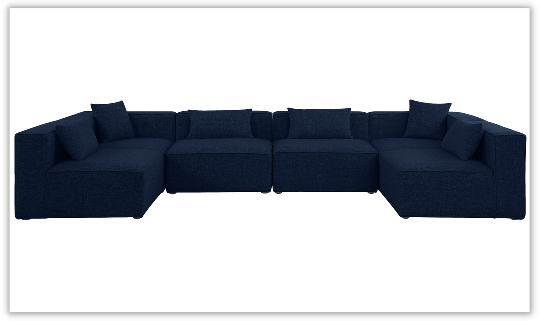 Meridian Furniture Cube Linen  Modular Sectional Sofa with Track Arms