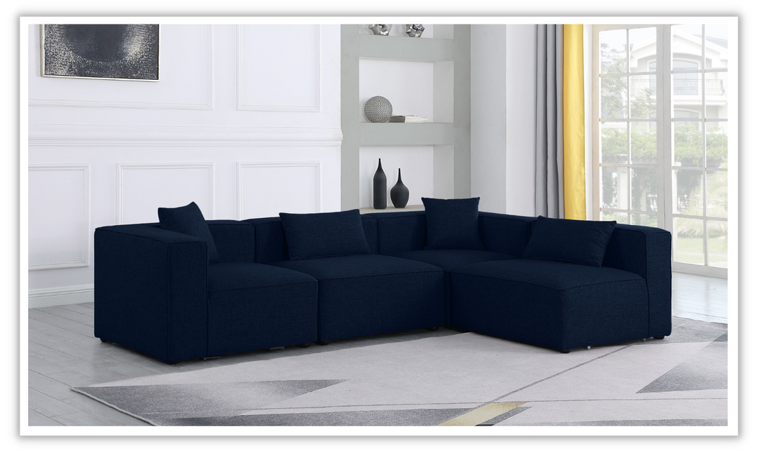 Meridian Furniture Cube Linen  Modular Sectional Sofa with Track Arms