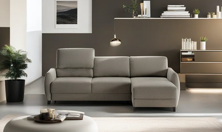 Luonto Delta L-shaped Fabric Sectional Sleeper with storage