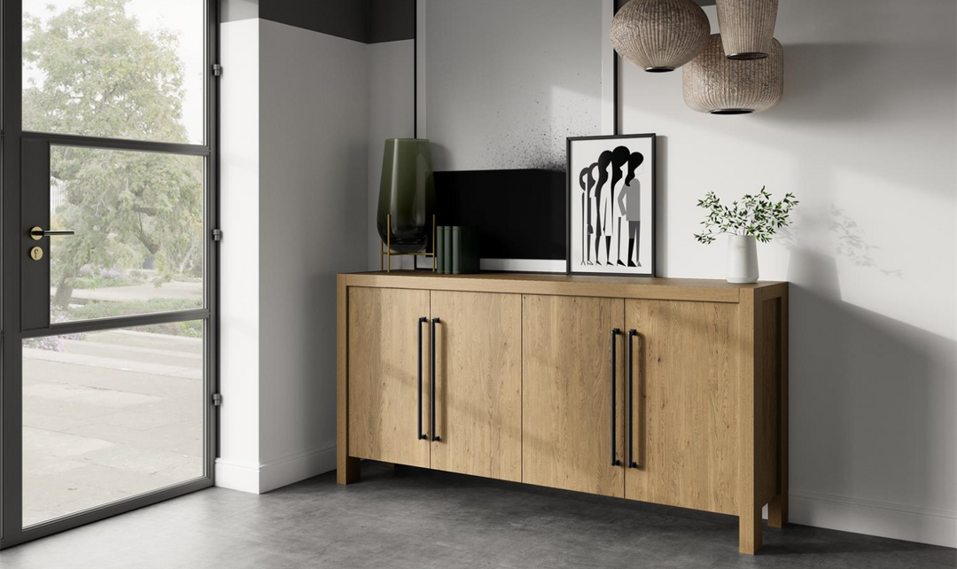 Riverside Davie 4 Door Rectangle Server in Pale Oak