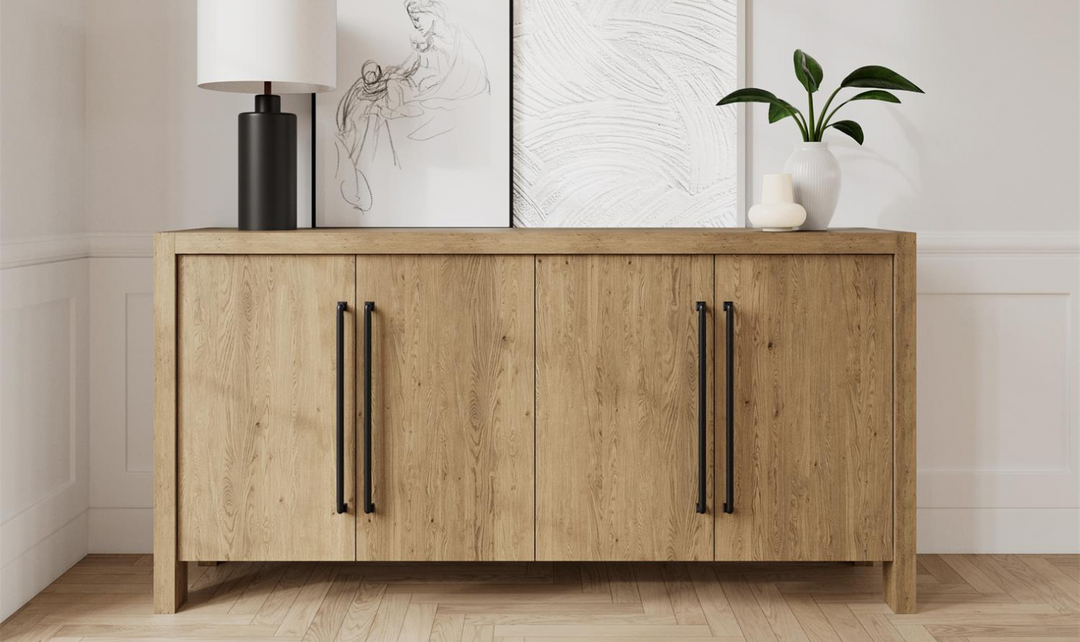 Riverside Davie 4 Door Rectangle Server in Pale Oak