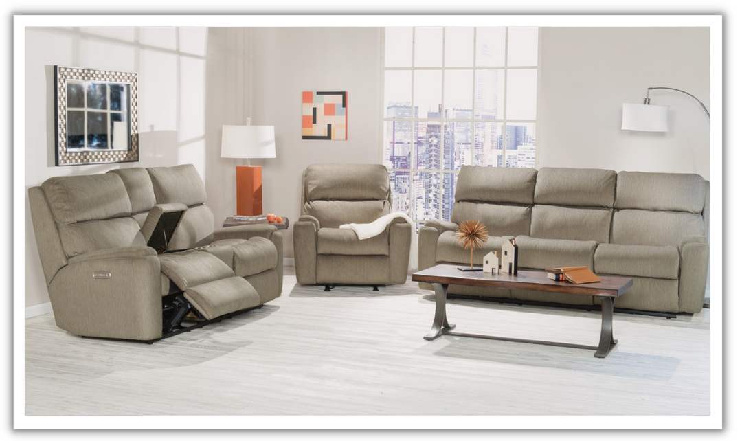 Flexsteel Rio Power Reclining Living Room Set with Power Headrests