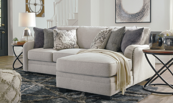 Dellara Fabric Sectional Sofa with Track Arm In Chalk