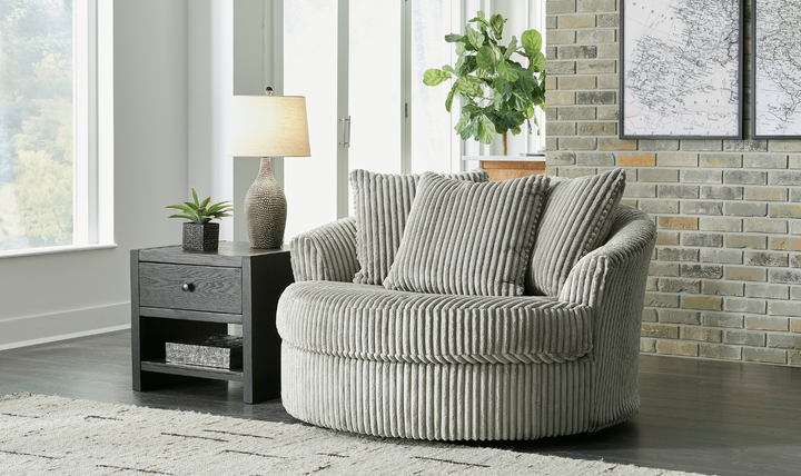 Ashley Lindyn Round Oversized Swivel Accent Chair