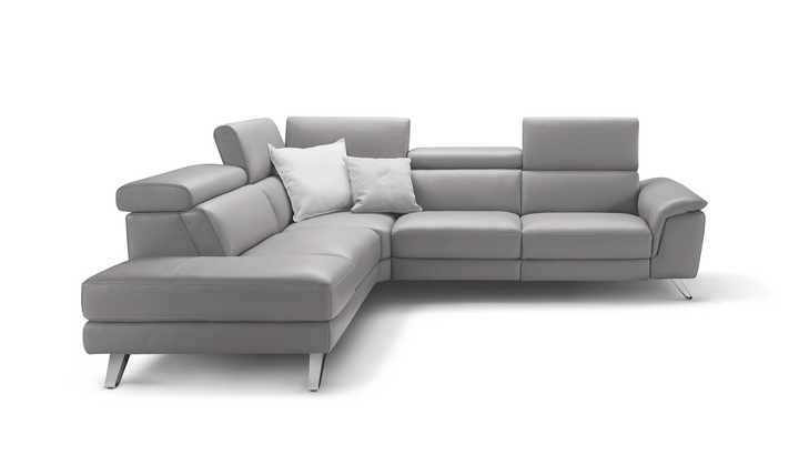 ESF Denver L-Shaped Gray Sectional With Electric Recliner