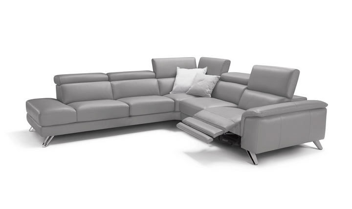 ESF Denver L-Shaped Gray Sectional With Electric Recliner