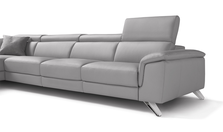 ESF Denver L-Shaped Gray Sectional With Electric Recliner