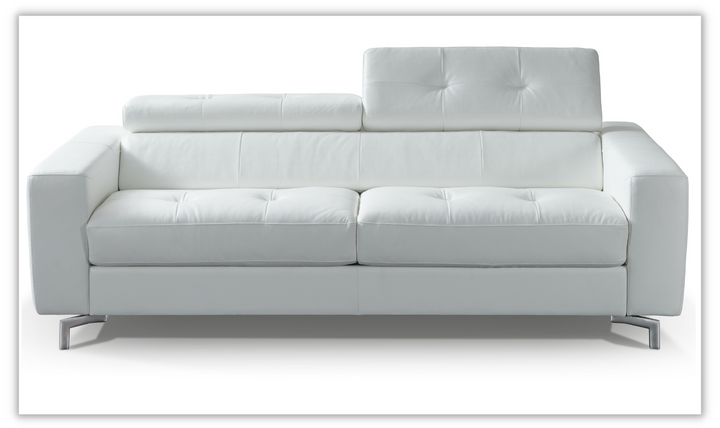 Tevere 3-Seater White Leather Sleeper Sofa